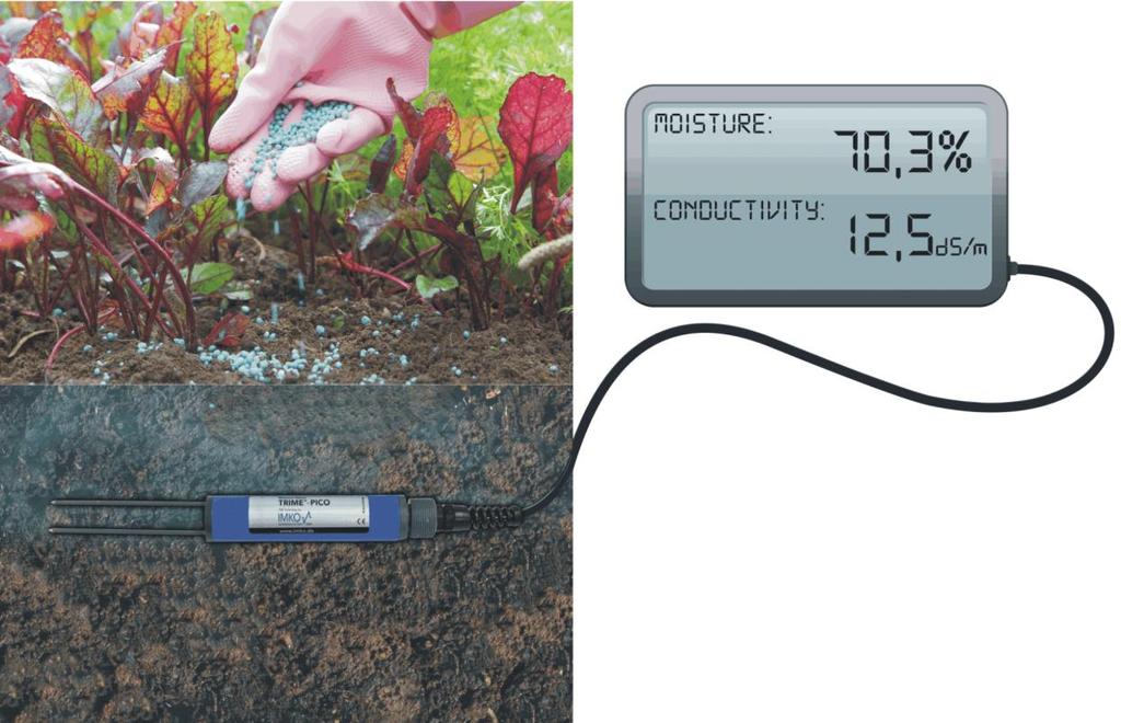 A reliable, practical and easy-to-use Determination of Soil Conductivity and Salt Content with TRIME Probes IMKO s TRIME TDR-probes can now report soil EC as standard simultaneously with soil