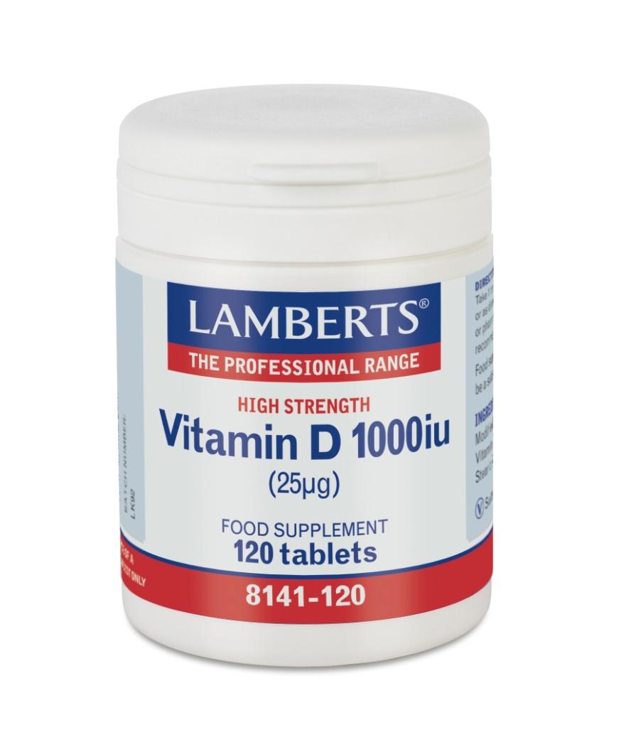 Vitamin D 1000iu (25µg) As many as 60 percent of the UK population is vitamin D deficient, and low levels have been linked to a