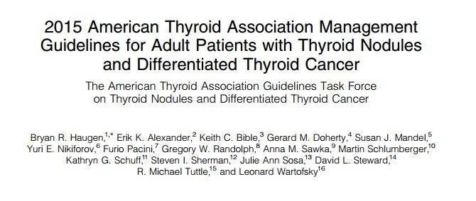 2015 American Thyroid Association Thyroid Nodule and