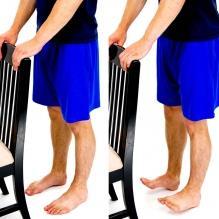 Toe Raises Rest your hands against a sturdy object such as a wall, chair or counter.