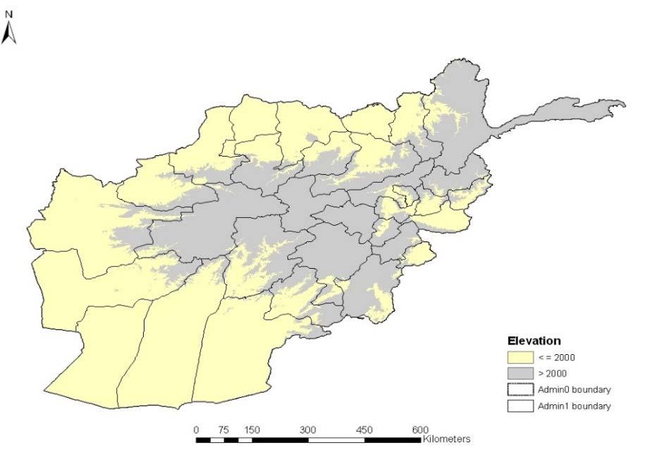 During the winter, temperatures in the central highlands of the country, the area around Nuristan and the Wakhan corridor, drop to below 15 C while in the summer in July the low lying areas of the