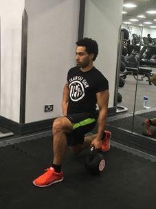 2A. GLUTE LUNGE 4 x 6 reps per leg 0 seconds Sumo deadlift Hold a kettle bell in one hand and stand with your legs one in front of the