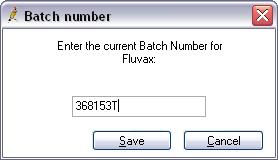 Enter the Batch number you want to register into the system. Click on Save.