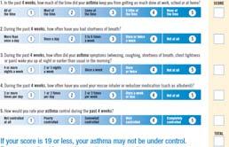 TRACK Test for Respiratory and Asthma Control in Kids This test can help a parent determine if child s breathing problems are not under control and when medical advice should be sought.