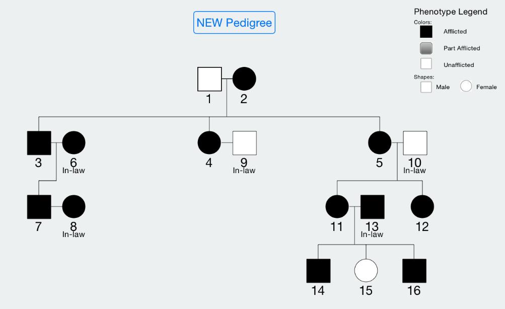 8. The pedigree below models autosomal dominant inheritance.