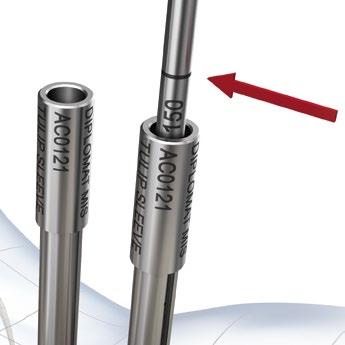 The instrument has two laser markings related to the reduction height for the rod. A total of 17 mm reduction height is available.
