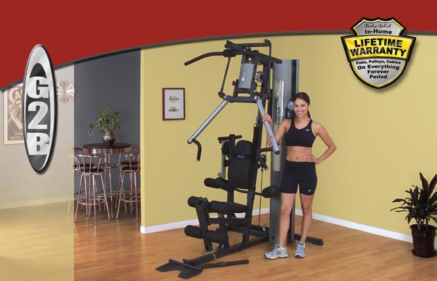 G2B 83 H x 61 L x 69 W 500 lbs G2B Bi-Angular Gym The Body-Solid G2B is the perfect combination of technology and design. The G2B is based around it s Bi-Angular Press Arm System.