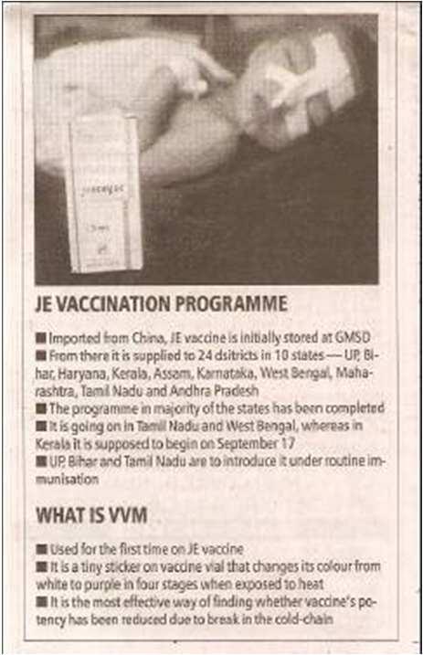 Example: Pinpoint Cold Chain Problem and Identify Heat Damaged Vaccine India Inspection of VVMs on JE