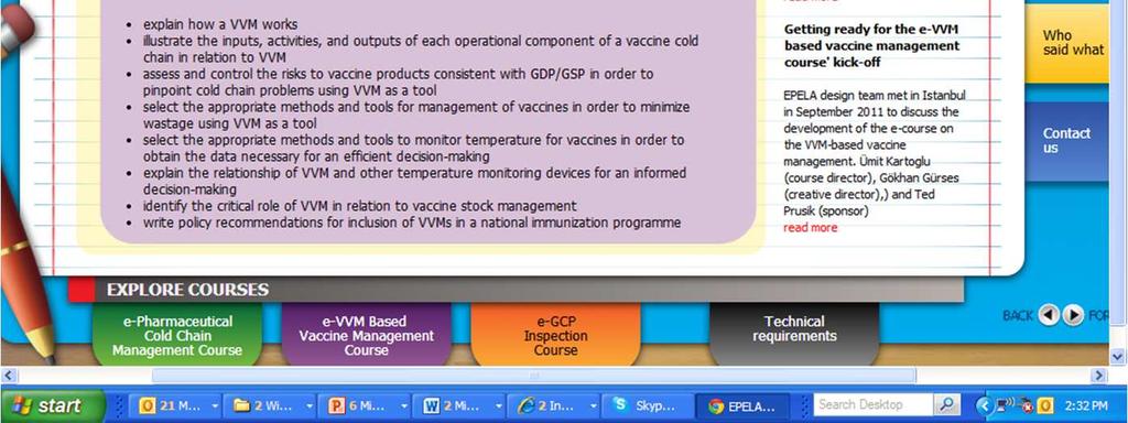 Based Vaccine Management Course
