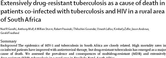XDR TUBERCULOSIS: DEFINITION RESISTANT TO INH & RMP RESISTANT TO FLUOROQUINOLONES RESISTANT TO 1 OF THE INJECTABLE DRUGS: AMIKACIN, KANAMYCIN