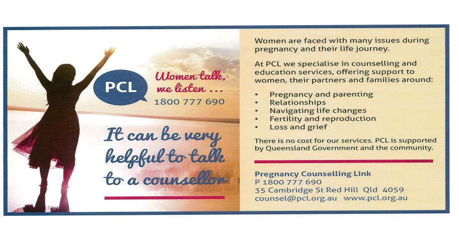 PAGE 2 AN UPDATE FROM PCL Pregnancy Counselling Team A new year has begun at PCL and with it, a number of changes.