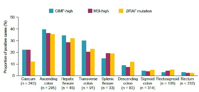 MSI CCR TUMORS CLINICAL FEATURES Older age Female Right-sided (proximal) tumors >70-75