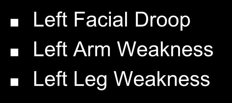 Left Facial Droop Left Arm
