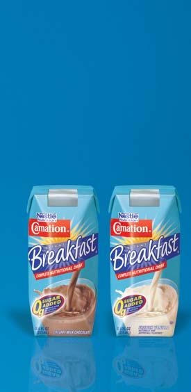 Carnation Instant Breakfast 0g Sugar Added Great-tasting reduced calorie complete nutrition drink FEATURES AT-A-GLANCE Kcal/mL 0.
