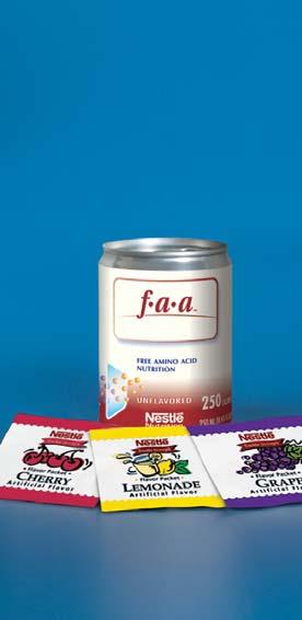 f.a.a Free Amino Acid Nutrition Low-fat, elemental, ready-to-use FEATURES AT-A-GLANCE Kcal/mL 1.