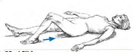 Lie on your back. 2. Squeeze the muscles in your buttocks together.