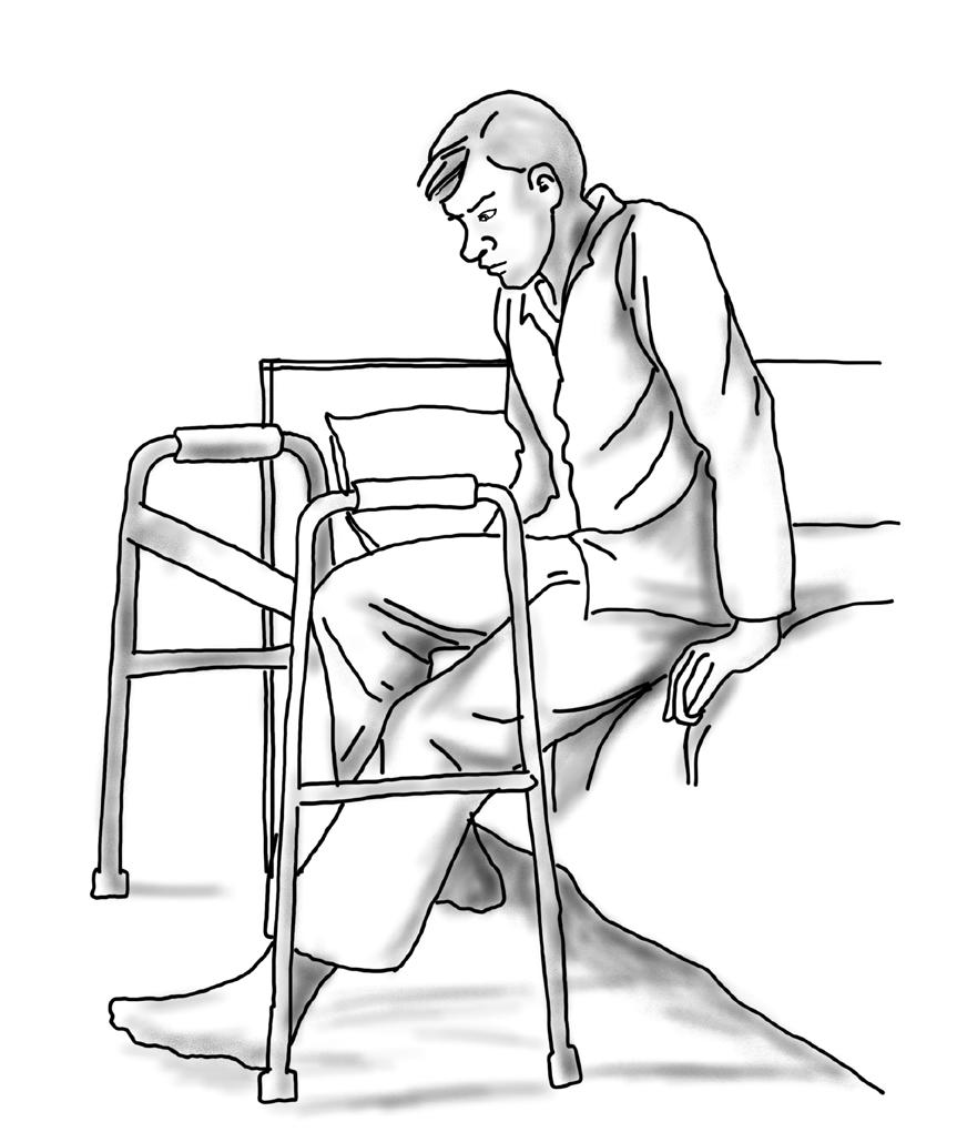 HIP REPLACEMENT SURGERY Getting Into Bed When getting into bed: 1. Stand at the side of the bed halfway between the head and foot of the bed. 2.