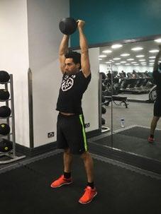 4A. KETTLE BELL OVERHEAD PRESS 3 x 10-15 reps 10 seconds Kettle bell shoulder press Hold a kettle bell against