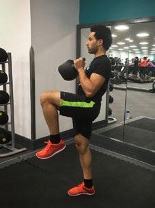 3. LUNGE STEP UP 3 x 6-8 steps per leg 60 seconds Glute lunge, Box step up Hold a kettle bell in front of