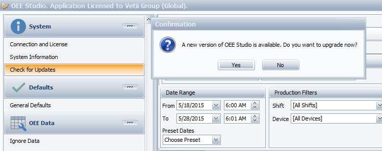 OEE Studi v3.2 OEE Studi versin 3.2 is available fr upgrade. If yu have an lder versin that was manually installed, please uninstall that versin f OEE Audit befre installing this versin f OEE Studi.