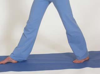 The rotated triangle combines a forward bend and a spinal twist.