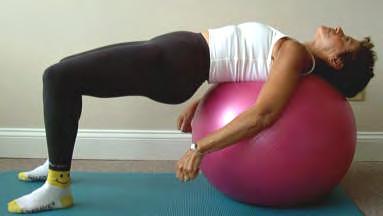 Bridge on the Ball with Marching From a bridge position, keep pelvis stable and