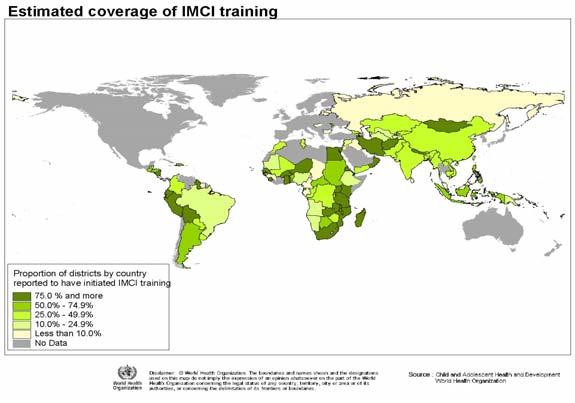 by end of 2008 IMCI Training Coverage December 2008 New