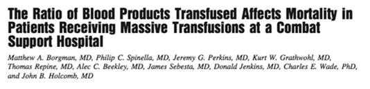 Would you transfuse this patient? How much blood would you order? What s a massive transfusion protocol? Hemorrhagic Shock Resuscitation What is the optimal ratio of blood products to transfuse?