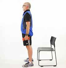 2) Half-Squat with Dumbbells (thigh muscles) This is a progression to the Half-Squat without Dumbbells Equipment: Dumbbells, chair Step 1: Stand with feet shoulder width apart, arms at your side and
