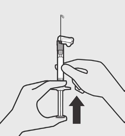 3 Inject Inject dose Deltoid or Fold back needle cover and plastic tray. Then, firmly grasp the needle sheath through the pouch, as shown.