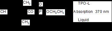 Oil soluble photoinitiators for water based UV. Long wave UV 370-410nm. TPO-L is the least yellowing of the phosphine oxides. Some compatibility with WB formulations. Preferred choice for depth cure.