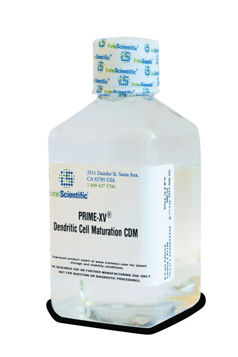 PRIME-XV Dendritic Cell Maturation CDM Chemically defined, animal component-free medium for dendritic cell culture Optimized for differentiation of monocytes into immature dendritic cells (idcs) and