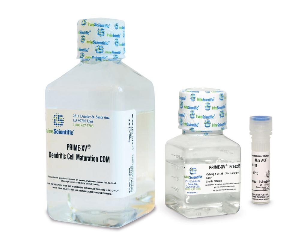 PRIME-XV Solutions for Dendritic Cell Cultures Ordering information MEDIA CATALOG # SIZE * ADDITIONAL INFORMATION PRIME-XV Dendritic Cell Maturation CDM 91146 500 ml Chemically-defined, animal