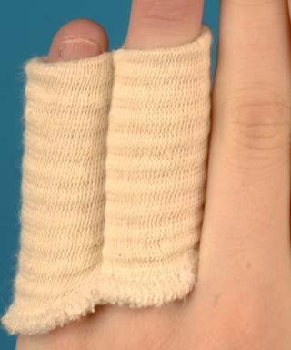 BEDFORD FINGER SPLINTS Made from elasticated latex free stockinette, they provide firm support for injured fingers and give a