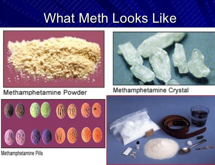 In the US, illicit methamphetami ne comes in a variety of