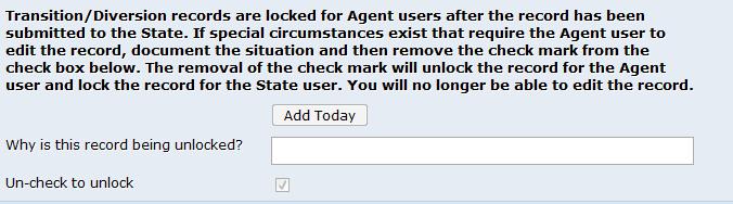 Records remain locked for agents unless a Notice is marked Incomplete or an Exception is marked Pending More info by State.