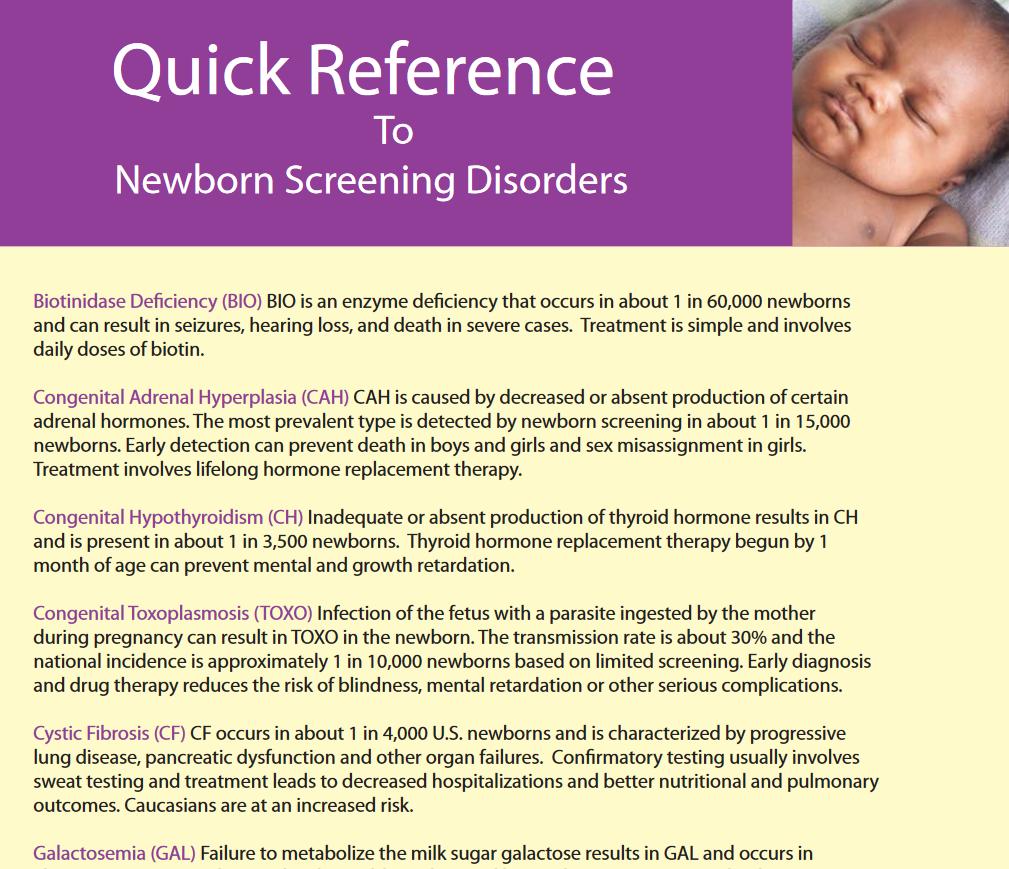 Newborn Screening Resources Information and