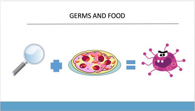 Germs are microscopic organisms that can sometimes be found on the foods we eat. If food is not properly stored or cooked we can end up consuming harmful germs.