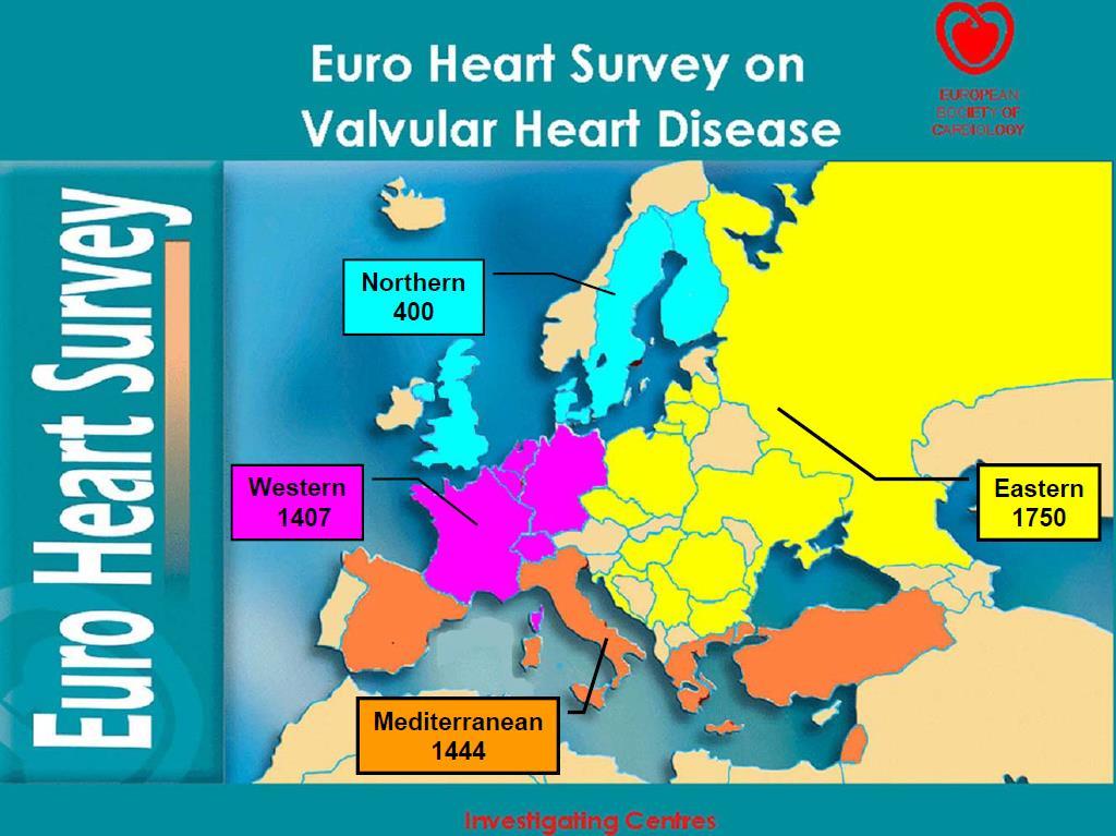 The Euro Heart Survey on Valvular Heart Disease included prospectively 5001 patients. according to Iung et al.