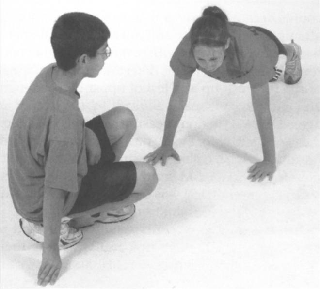 The Cooper Institute, Fitnessgram/Activitygram: Test Administration Manual, Human Kinetics (p. 48) Figure 4-1-4 Push-Up Starting Position 3.