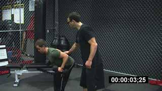 18DB Bent Over Row Hold a dumbbell in each hand with a neutral grip.