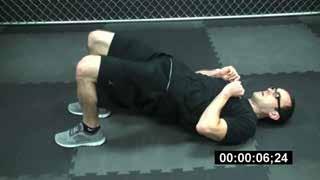Hip Extension Lie on your back with your knees bent and feet flat on the floor.