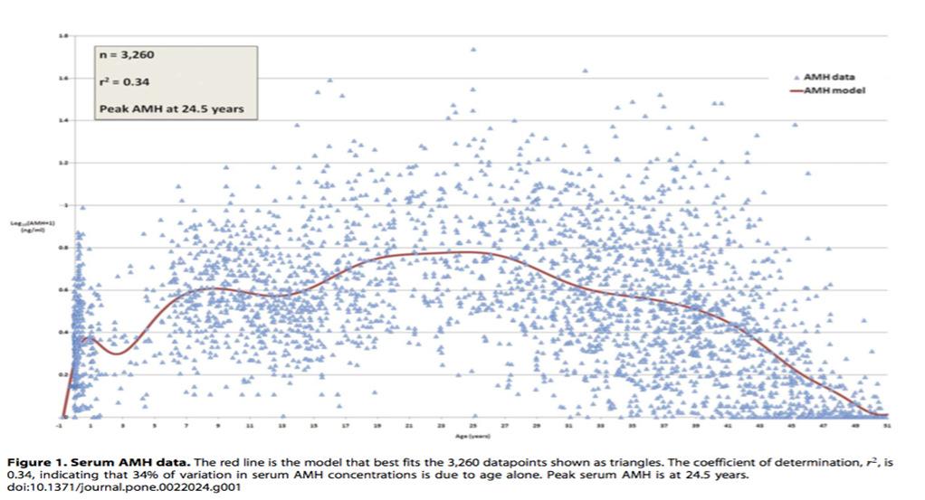 Anti-Müllerian Hormone AMH throughout the lifespan in women Follicular gatekeeper PLoSONE. Public Library of Science; 2011;6(7):e22024., ReprodBiomed Online. Elsevier; 2011 Aug;23(2):204 6.