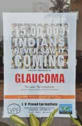 eye examination. Of the 110 patients examined, 60 were suspected to have glaucoma. The slogan for the event was, Don t lose sight of your family.