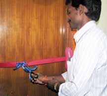 Optometrist inaugurates the new diagnostics rooms K Narendra, senior Biomedical Technician inaugurates the audiovisual room Into the