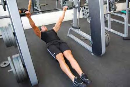 Inverted Row In a smith machine set the bar at approximately 3-4 feet high If you don t have a smith machine set up a bar in a