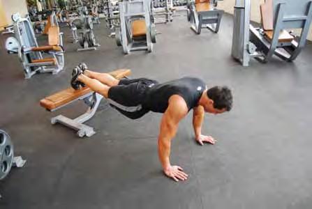 Push up (Decline) In a standard push up position with your feet up