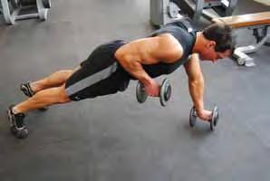 apart Lower yourself towards the ground until your chest is level with your hands Push yourself up to the starting position Row