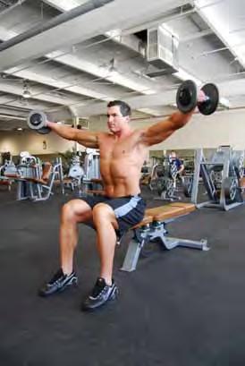 sides raise the dumbbells laterally to your