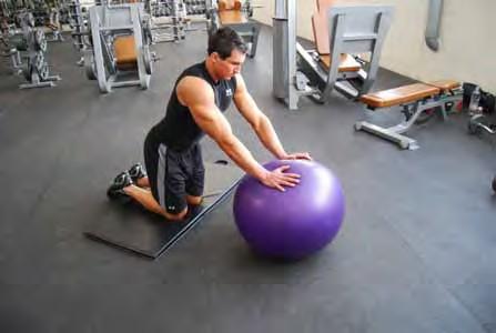 Stability Ball Roll Outs Kneeling on a mat start with your hands on a stability ball